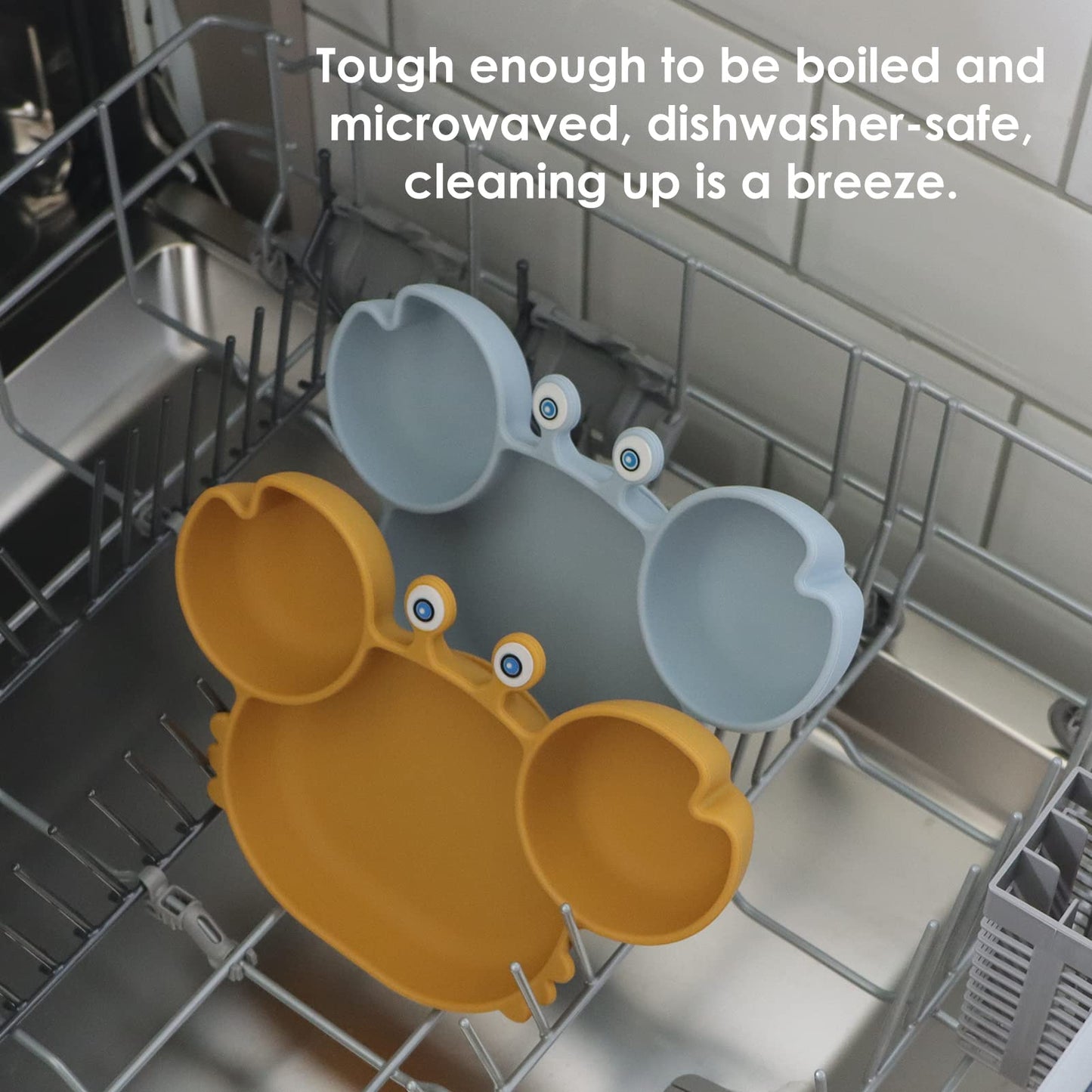 Suction Plates for Baby - Crab Dusty Blue