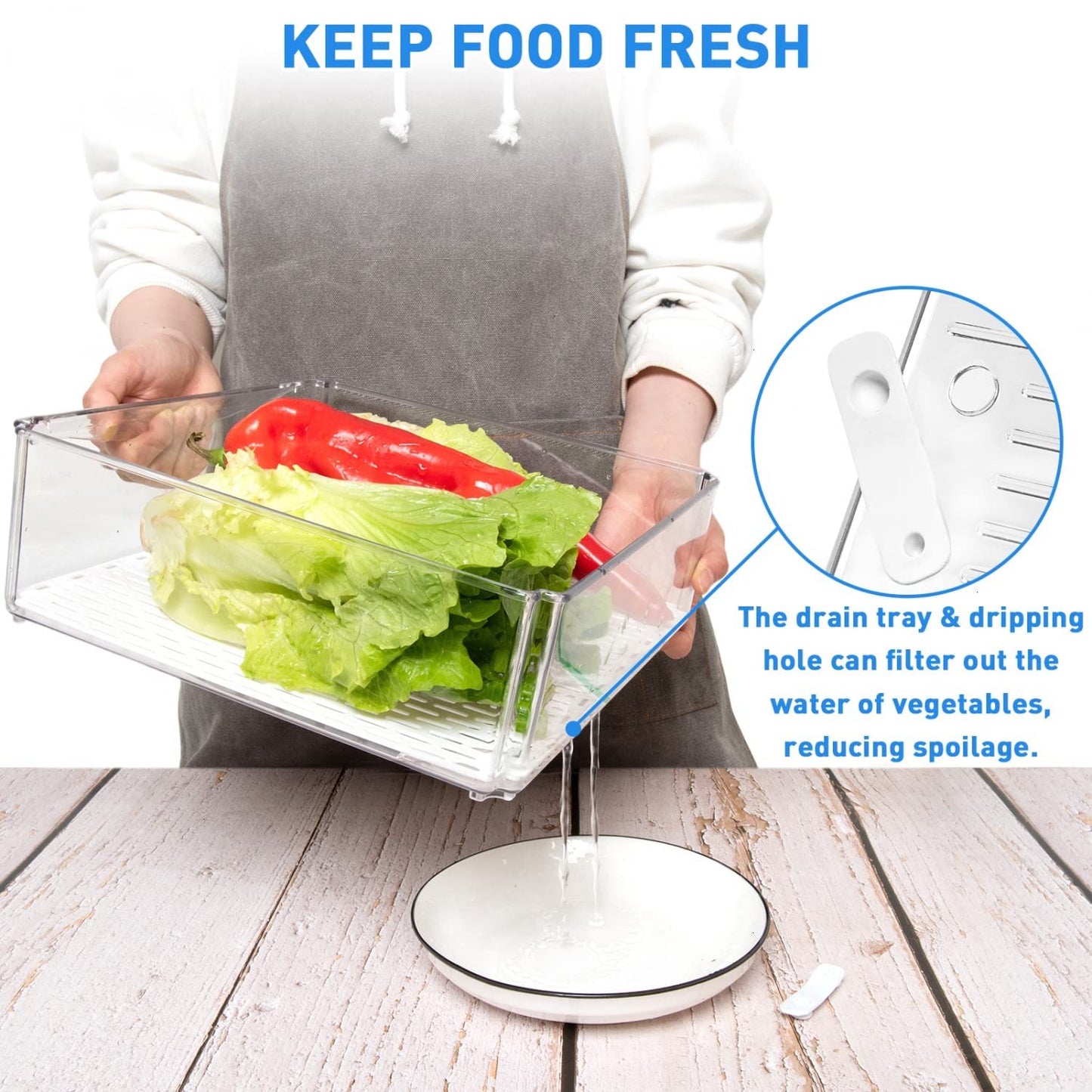 Stackable Refrigerator Organizer Bins with Lids, BPA-Free