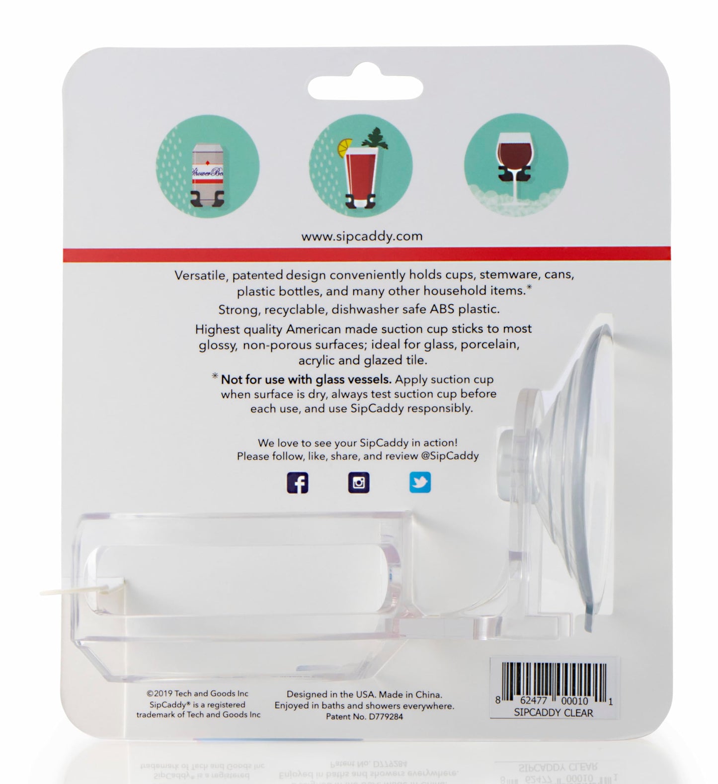 The Original SipCaddy Shower Beer & Bath Wine Holder