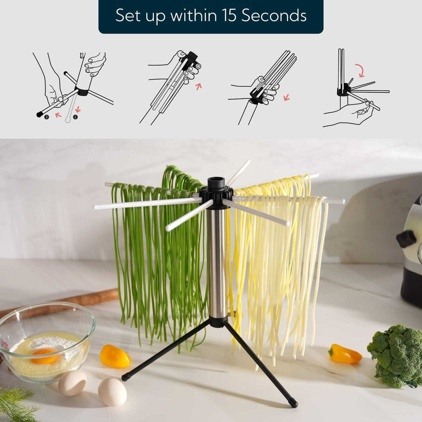 Collapsible Pasta Drying Rack