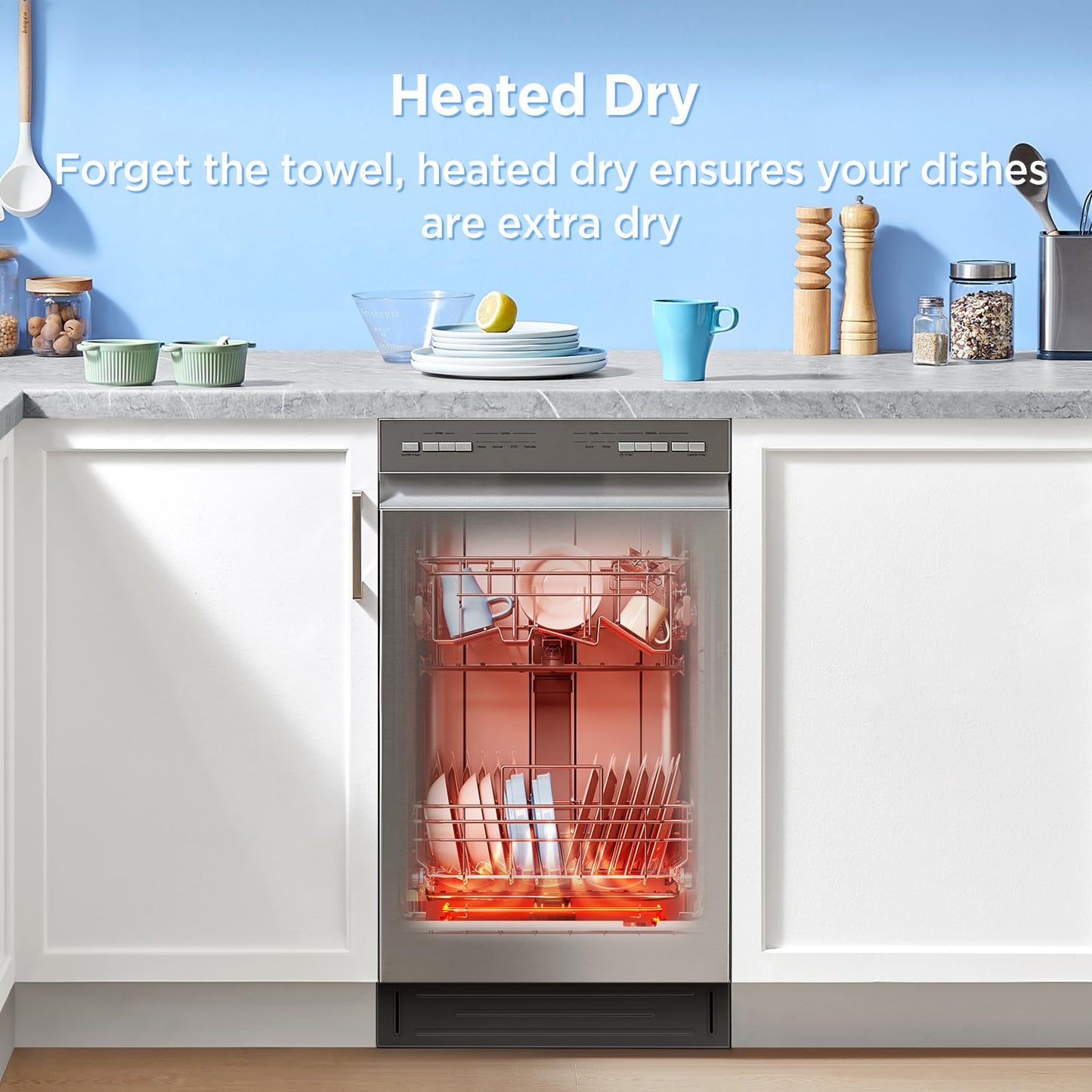 Built-in Dishwasher with 8 Place Settings, 6 Washing Programs