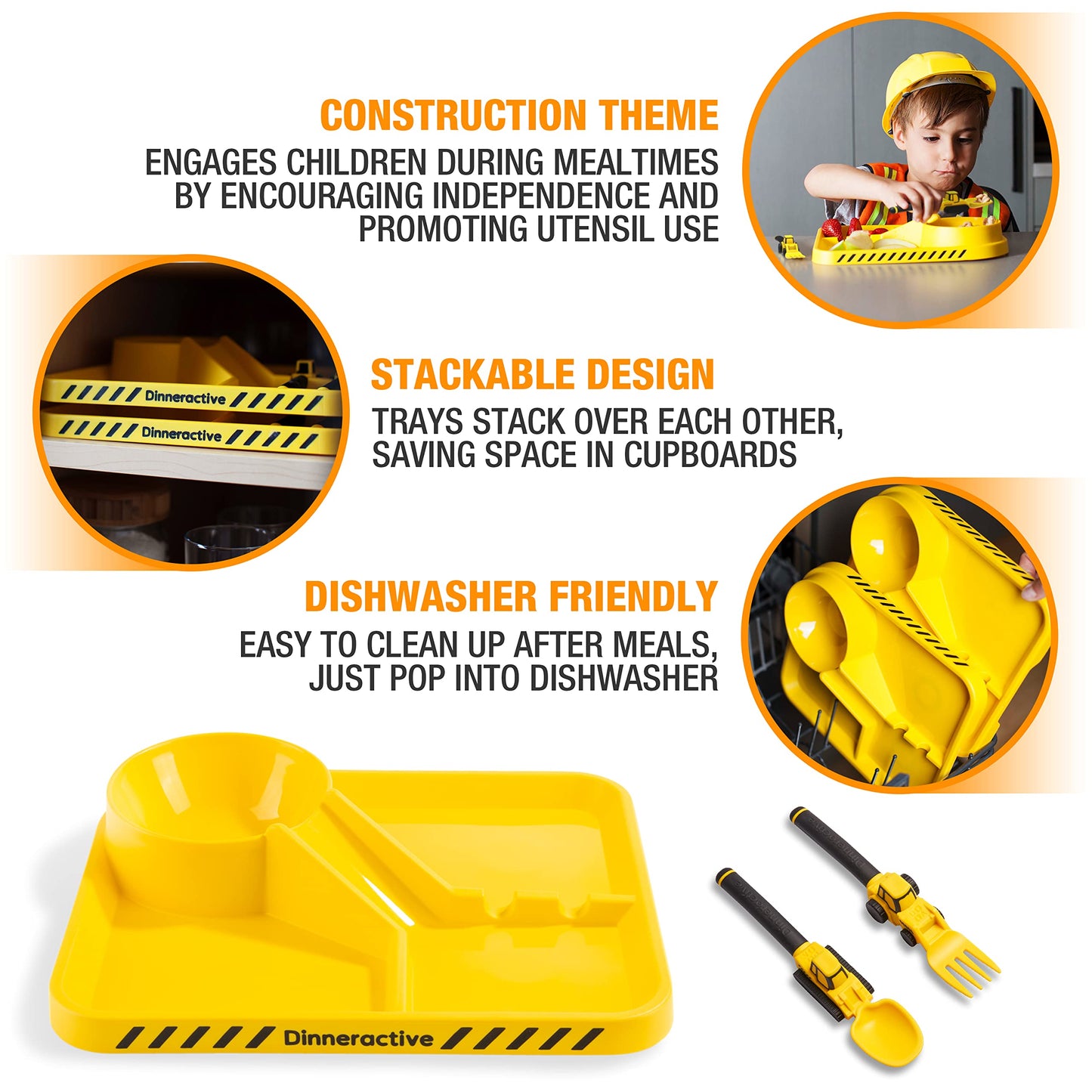 Construction Themed Toddler Dining Set - 3 Piece