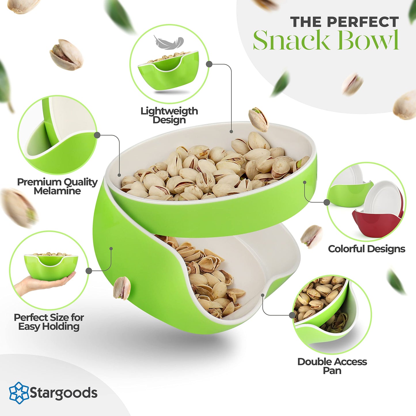 Double Peanut Bowl Snack Serving Dish