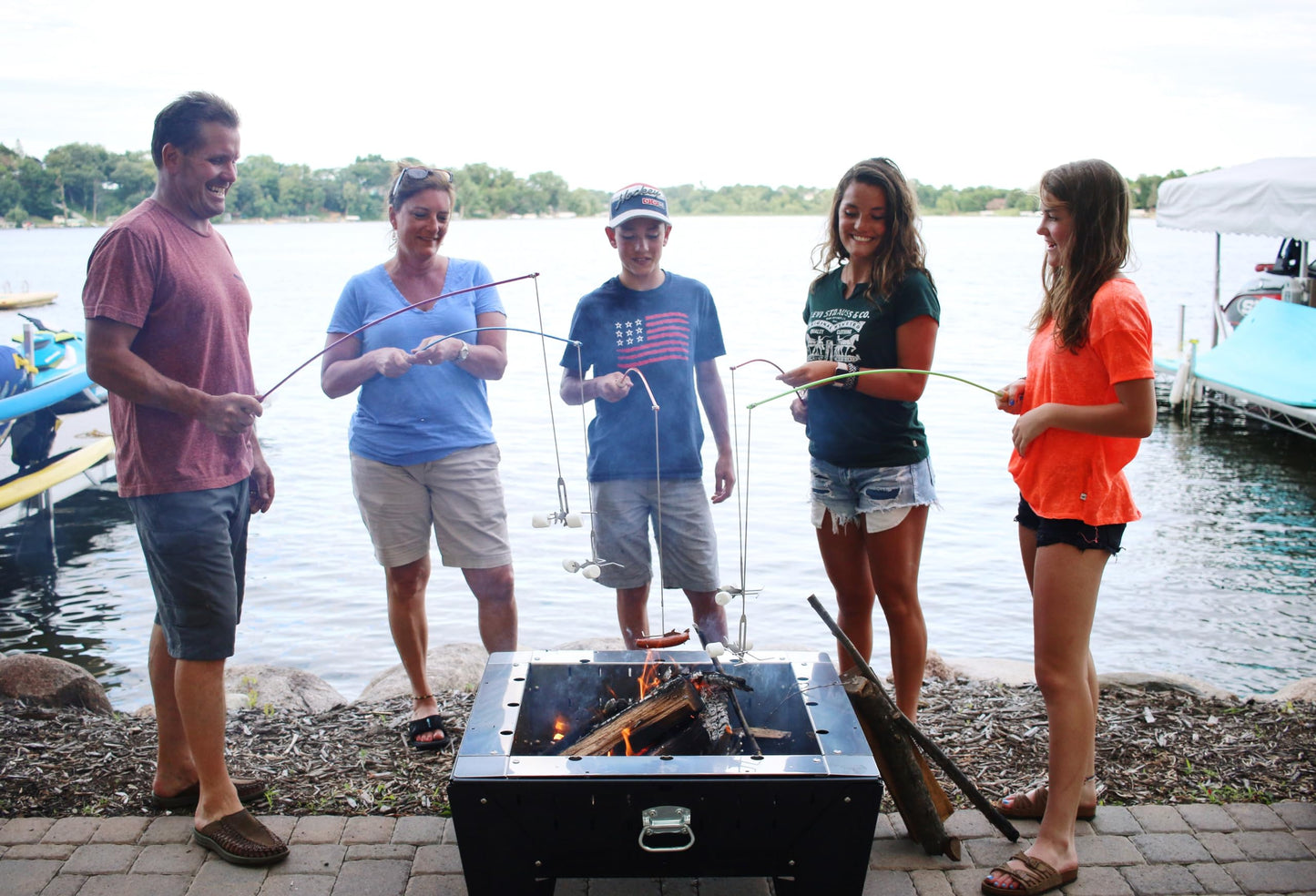 Campfire Fishing Pole Roaster