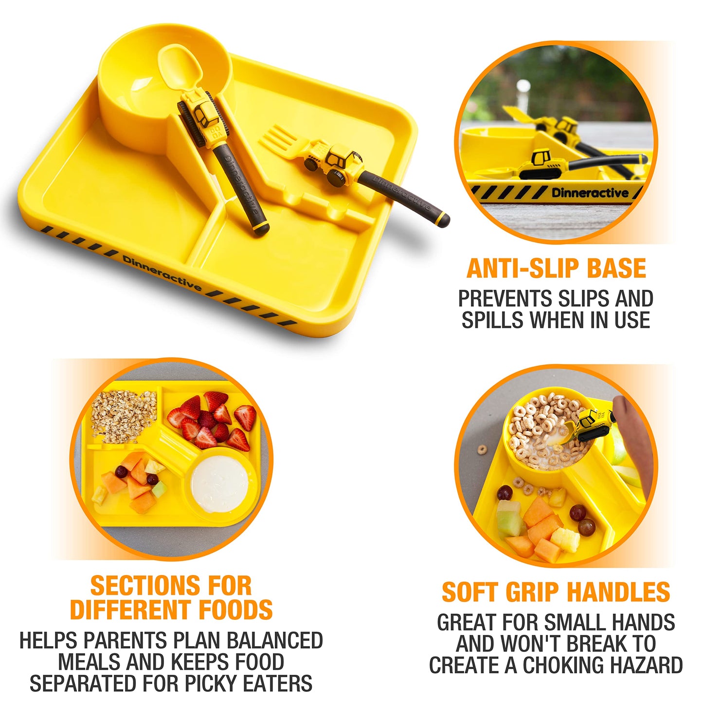 Construction Themed Toddler Dining Set - 3 Piece