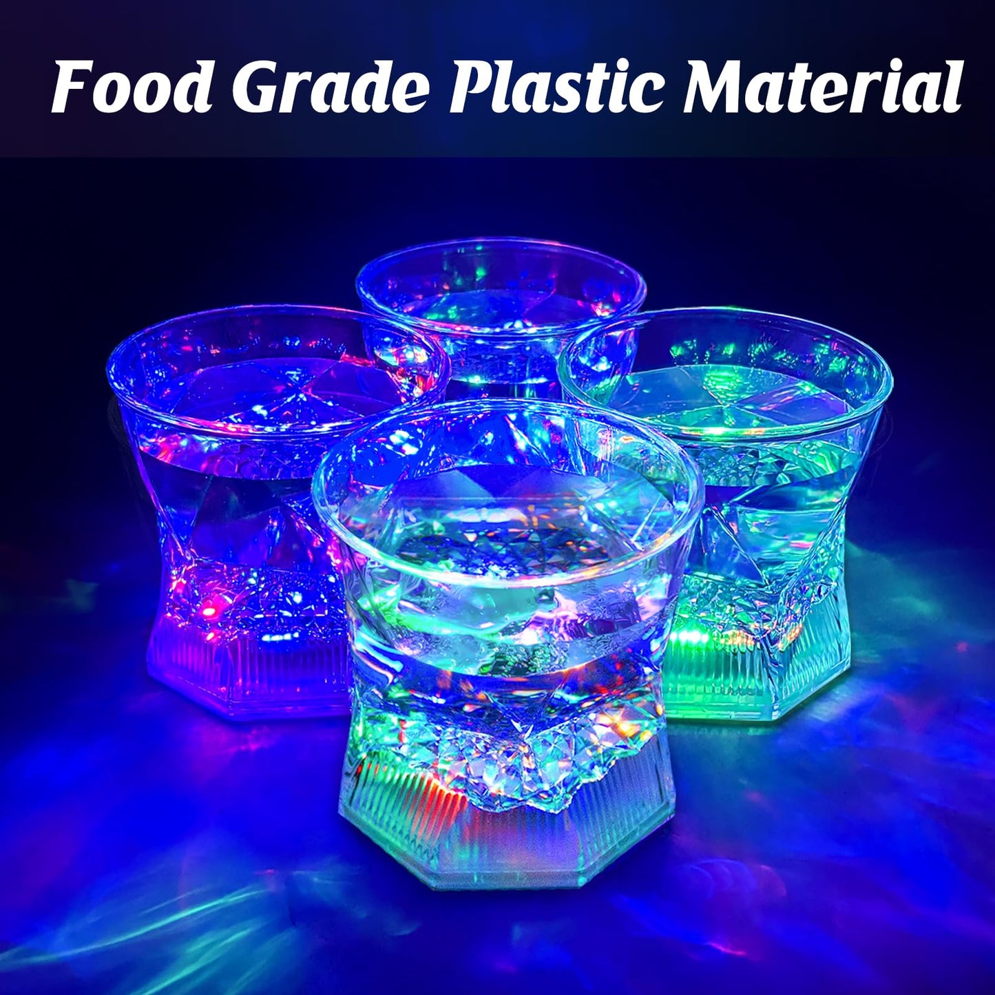 LED Old Fashioned Glasses - Set of 4 Light-Up Tumblers