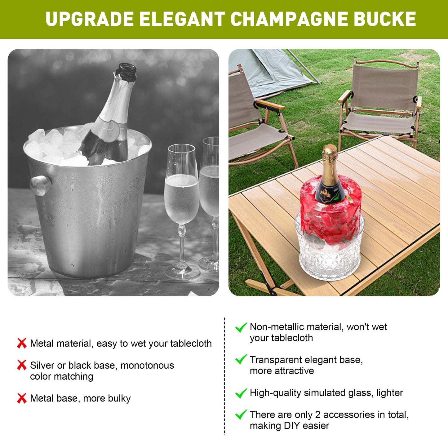 Ice Bucket Mold for Wine Bottle Chilling