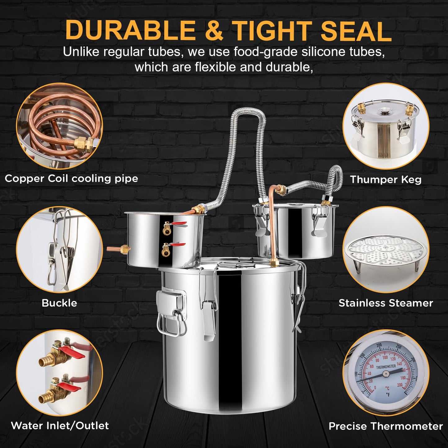 Alcohol Still Kit - 5 Gal Moonshine Still with Thumper Keg