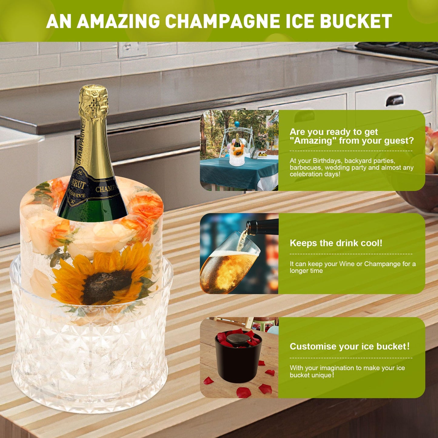 Ice Bucket Mold for Wine Bottle Chilling