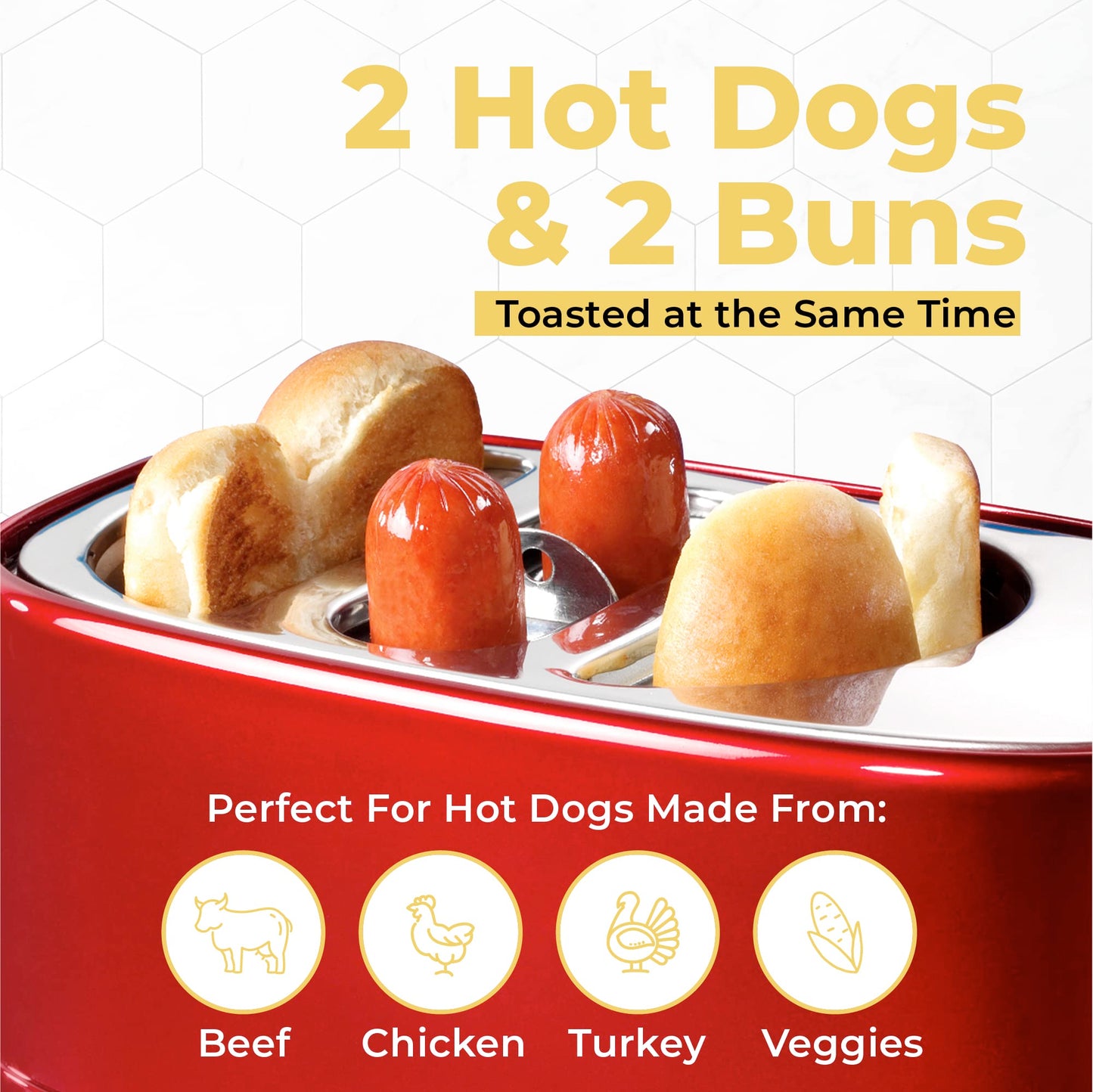 2 Slot Hot Dog and Bun Toaster