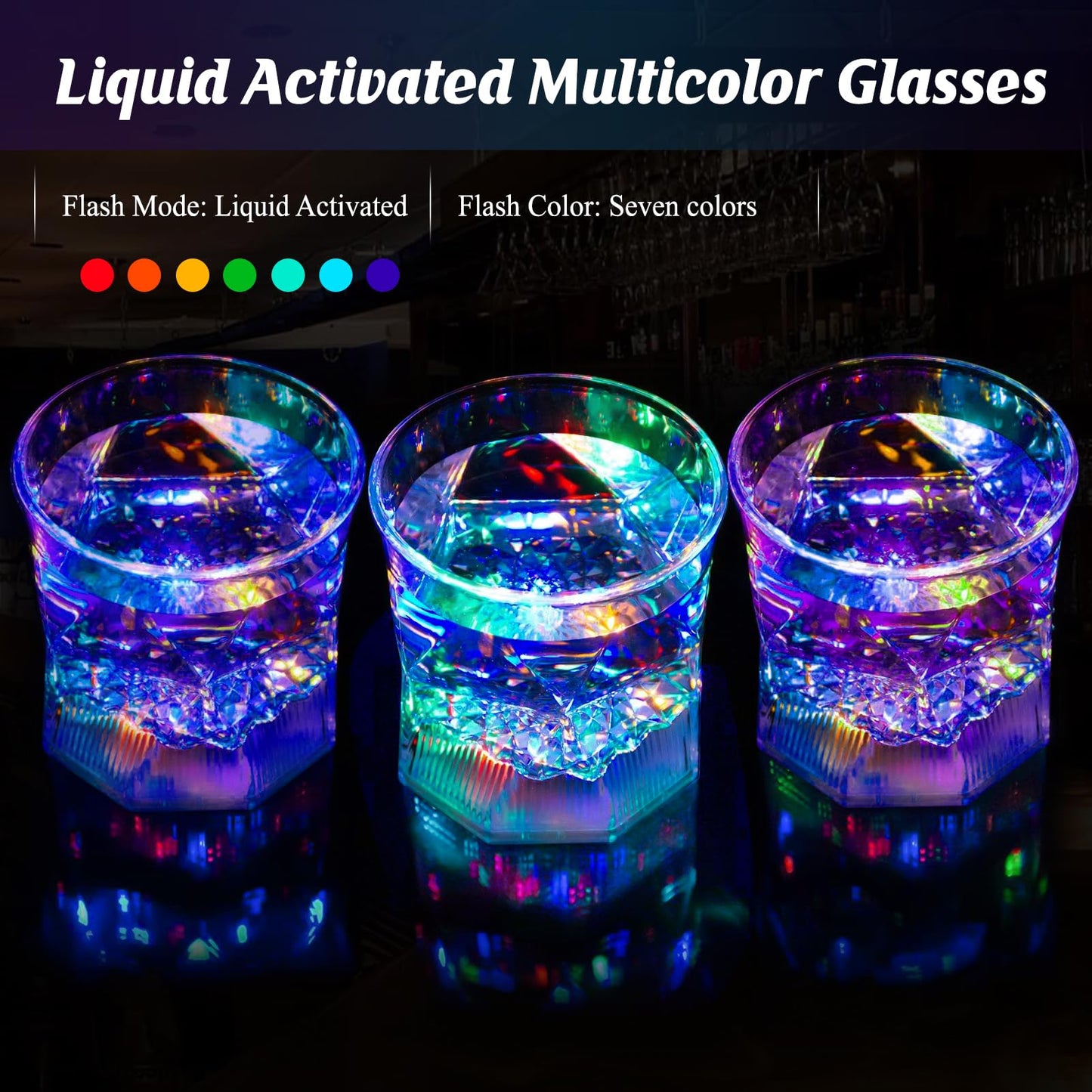 LED Old Fashioned Glasses - Set of 4 Light-Up Tumblers