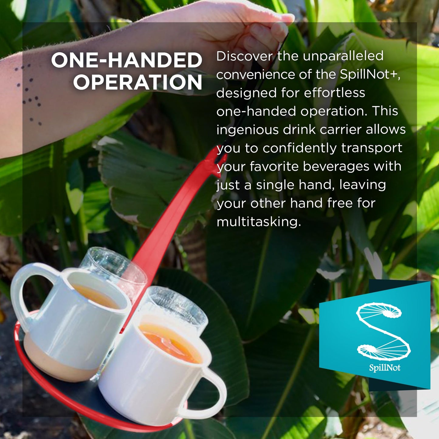 SpillNot+ - Portable Handheld Beverage Carrier