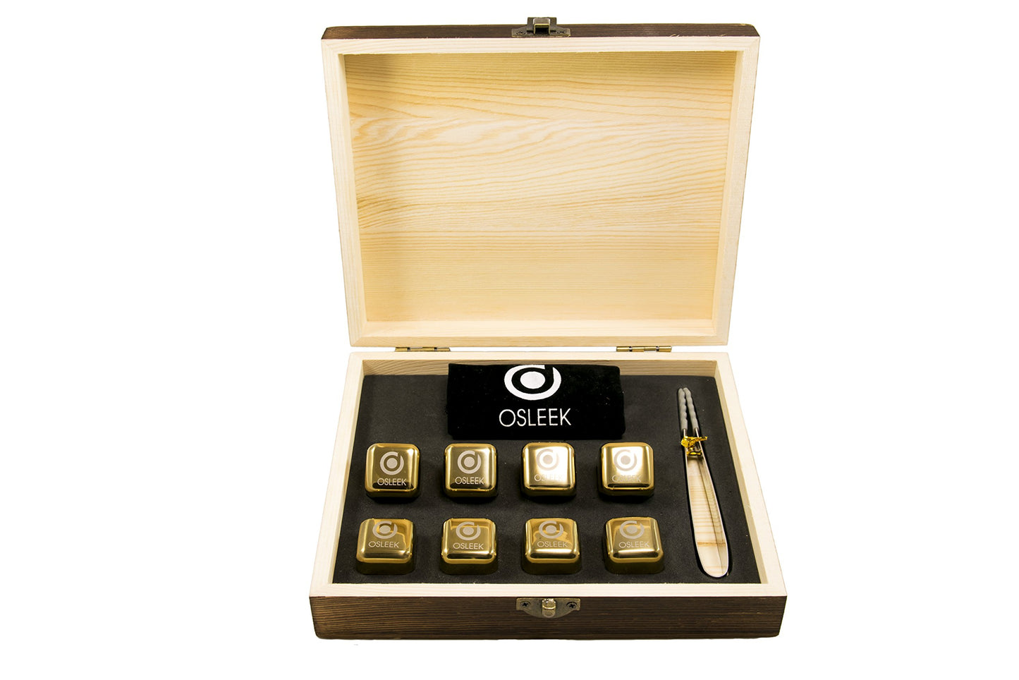 Titanium Gold Plated Whiskey Stones - Set of 8