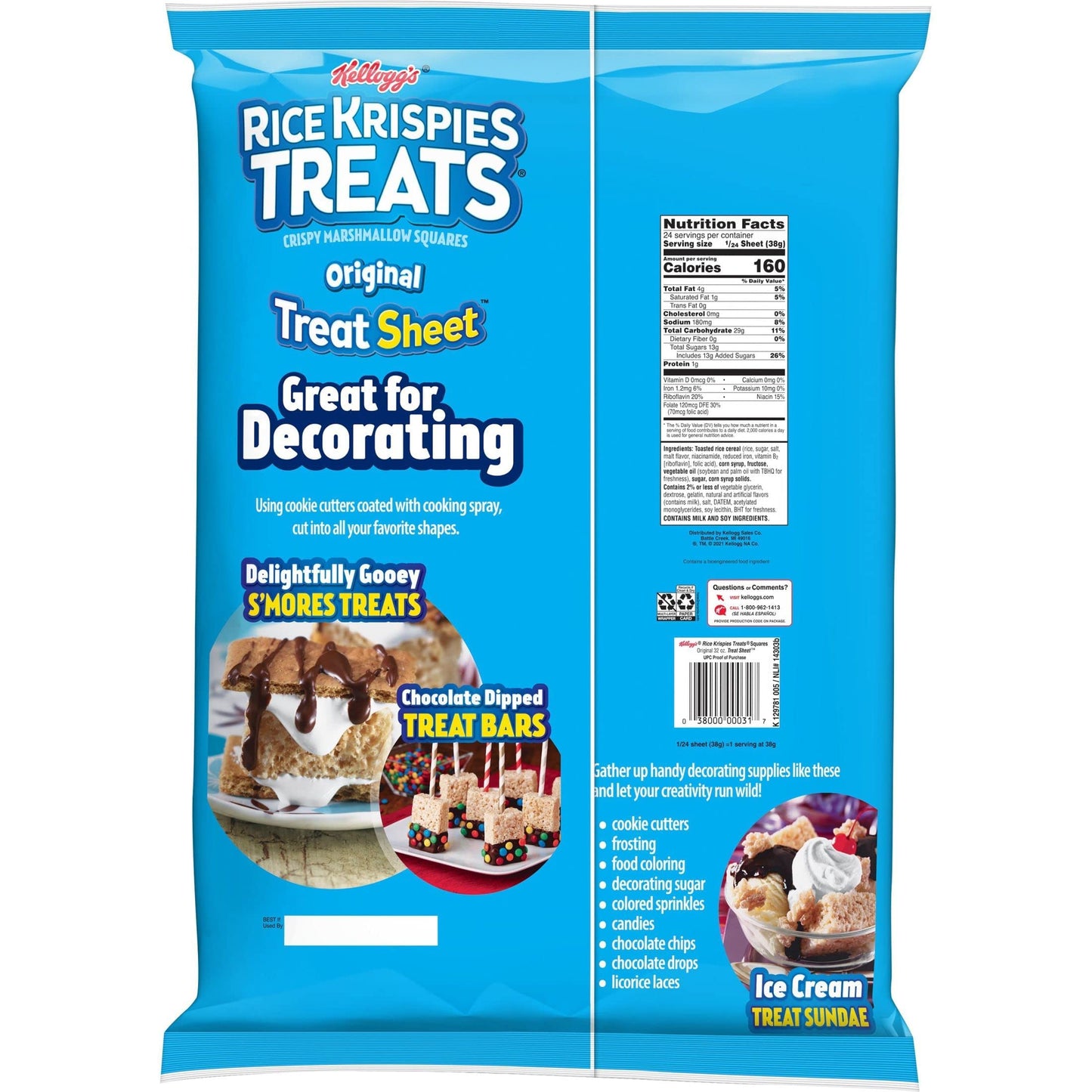 Rice Krispies Treats Marshmallow Snack Sheet - 32 oz