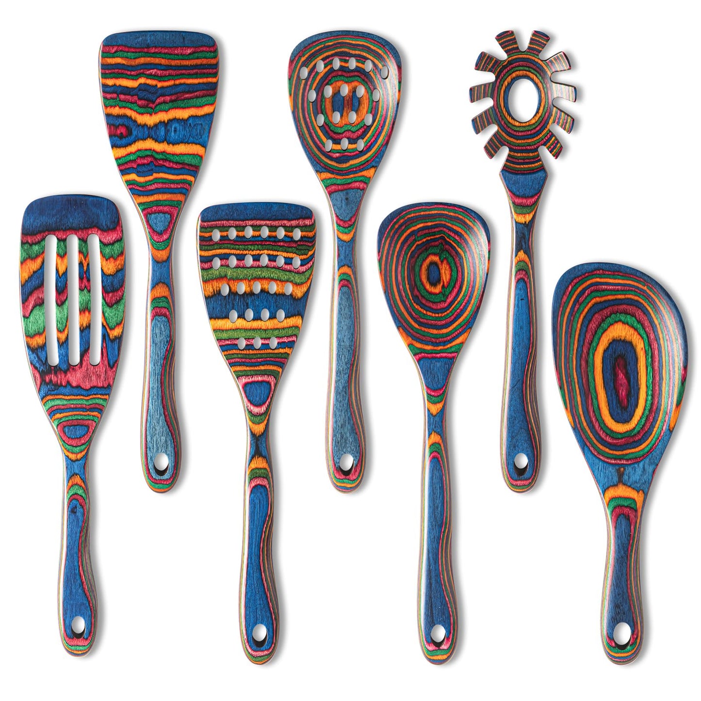 Vibrant Kitchen Utensil Set in Pakkawood