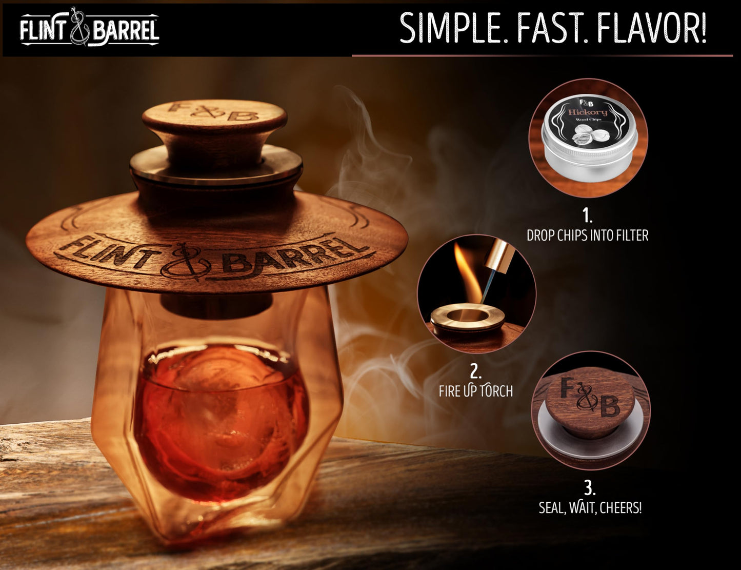 Cocktail Smoker Kit with Torch and Wood Chips