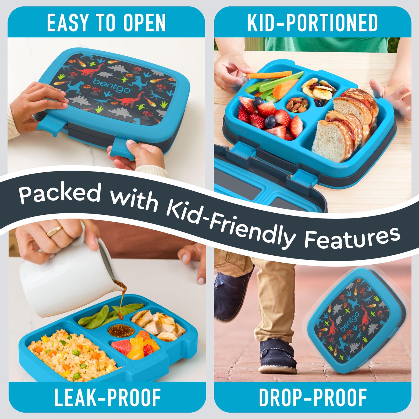 Kids Leak-Proof Bento Lunch Box | Dinosaur Print