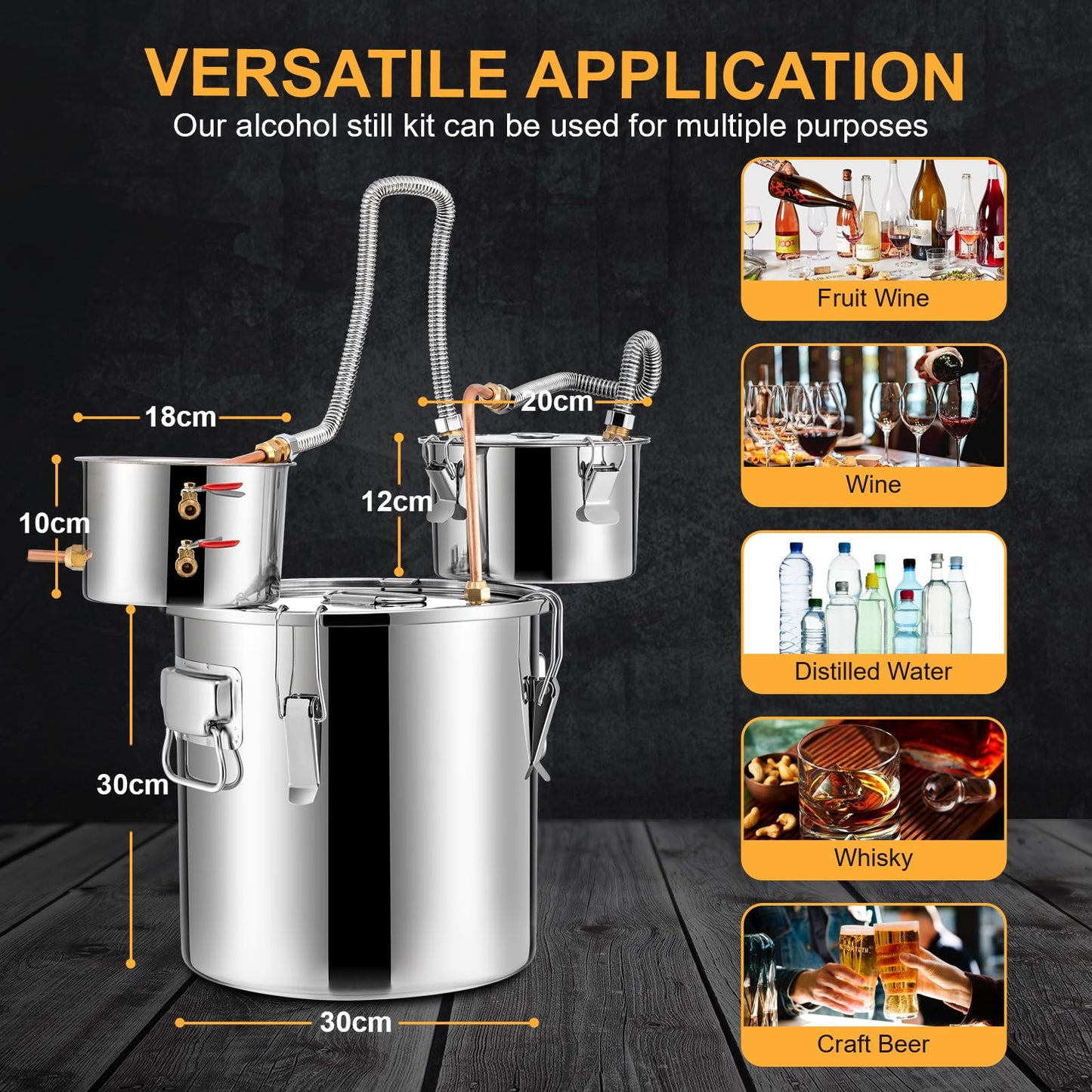 Alcohol Still Kit - 5 Gal Moonshine Still with Thumper Keg