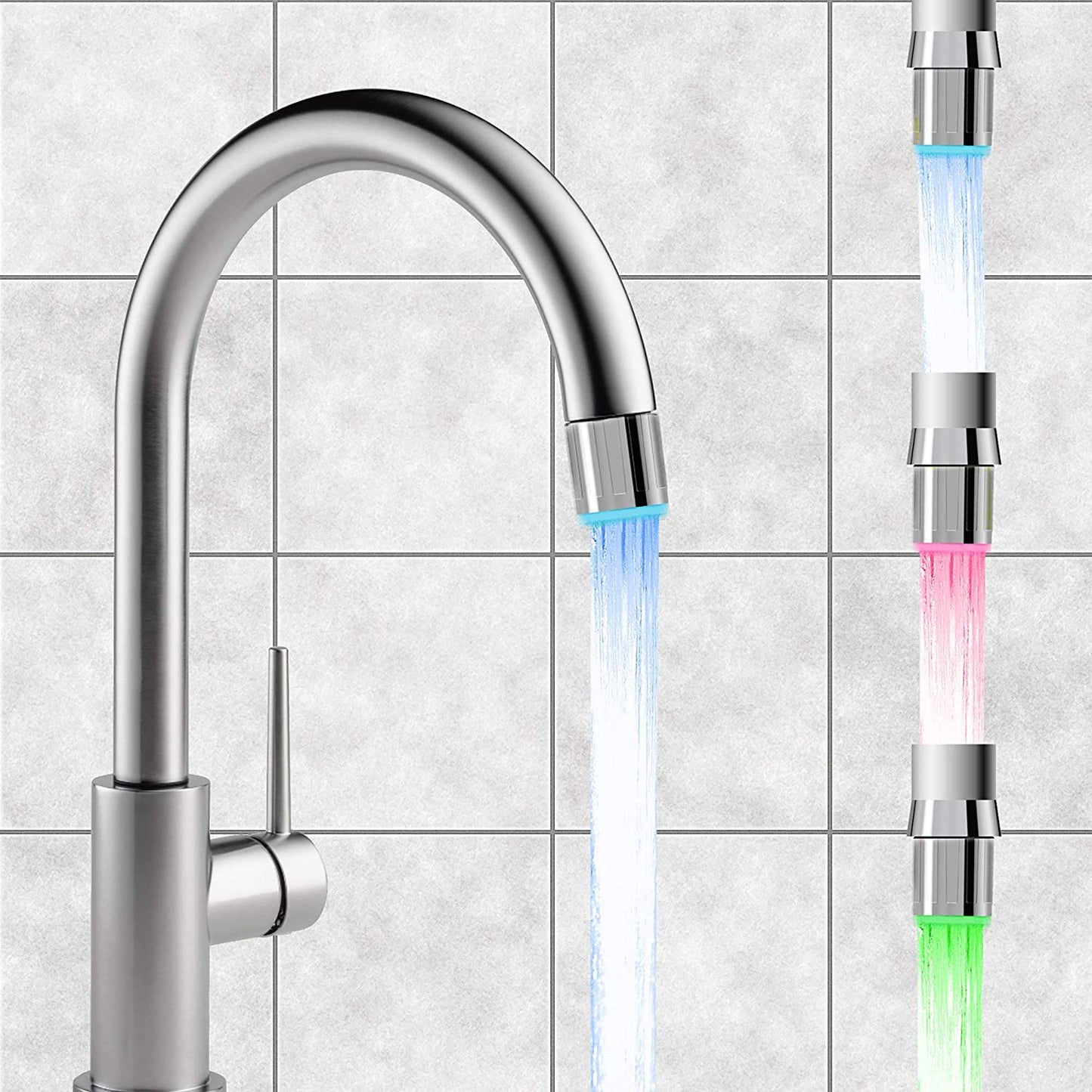 3-Color Gradient LED Water Faucet Light