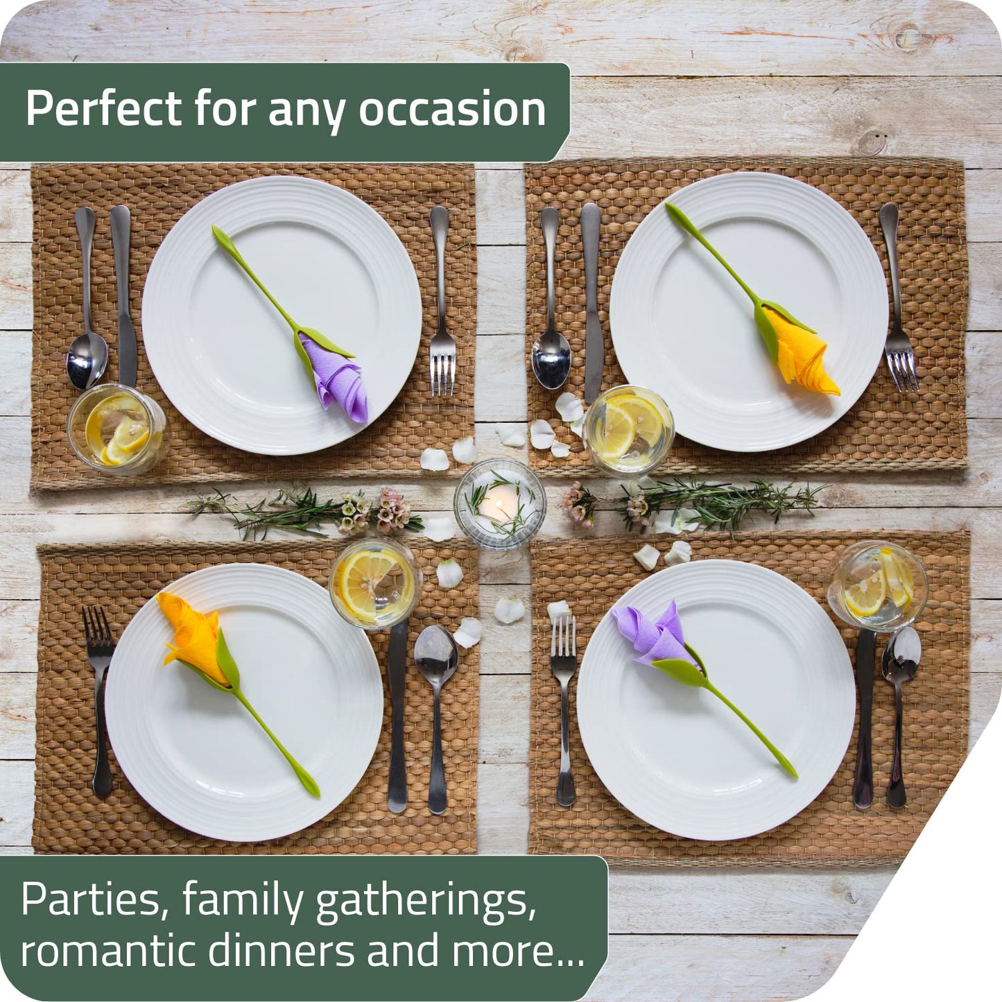 Bloom Napkin Holders for Tables - Set of 4