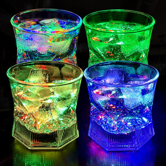 LED Old Fashioned Glasses - Set of 4 Light-Up Tumblers