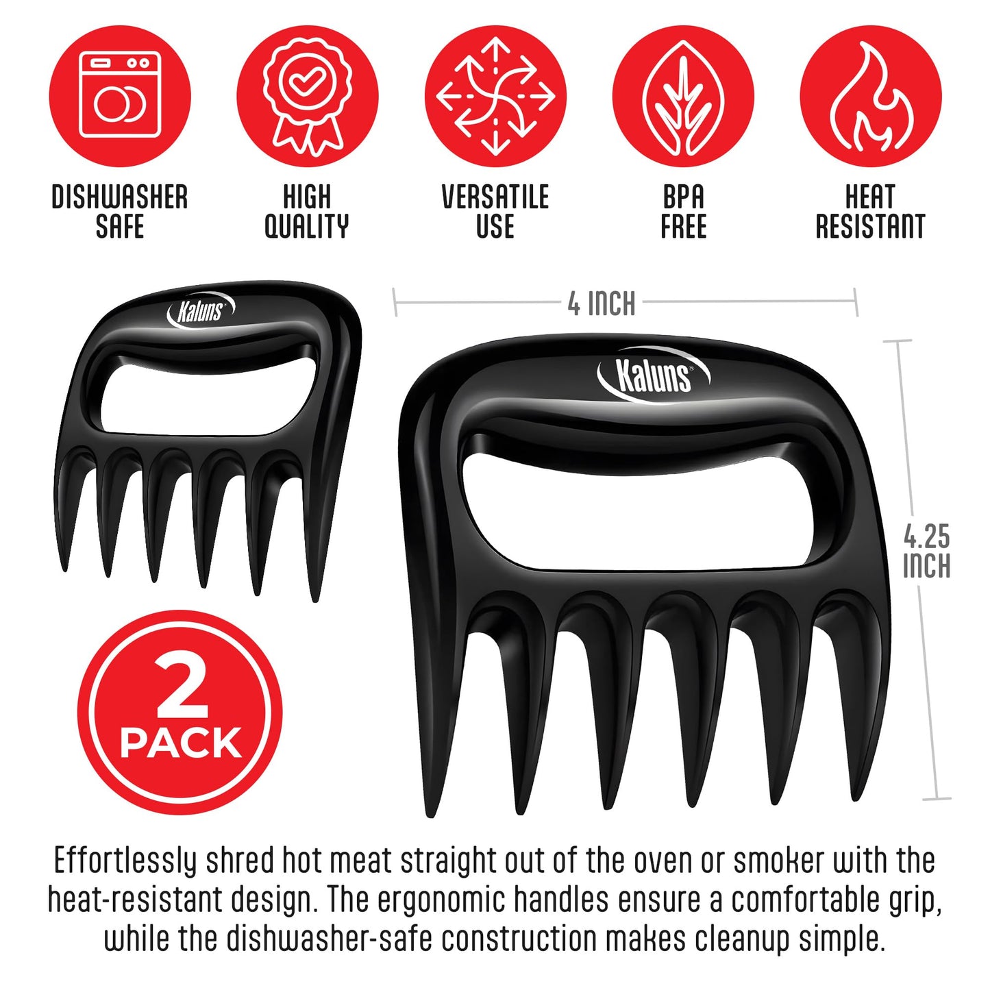 Meat Claws for Shredding - Heat Resistant and Dishwasher Safe