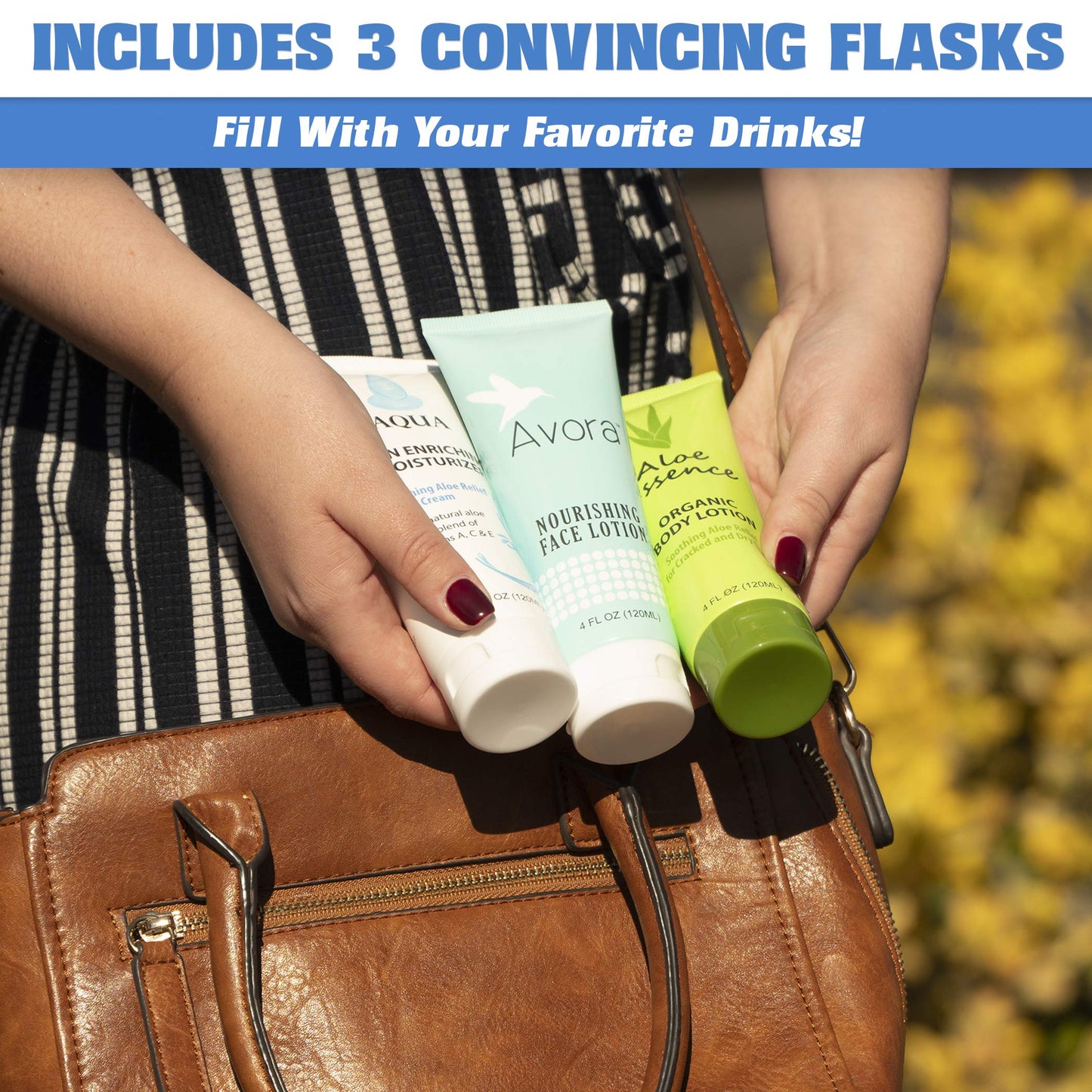Hidden Lotion Flask - 3 Pack
