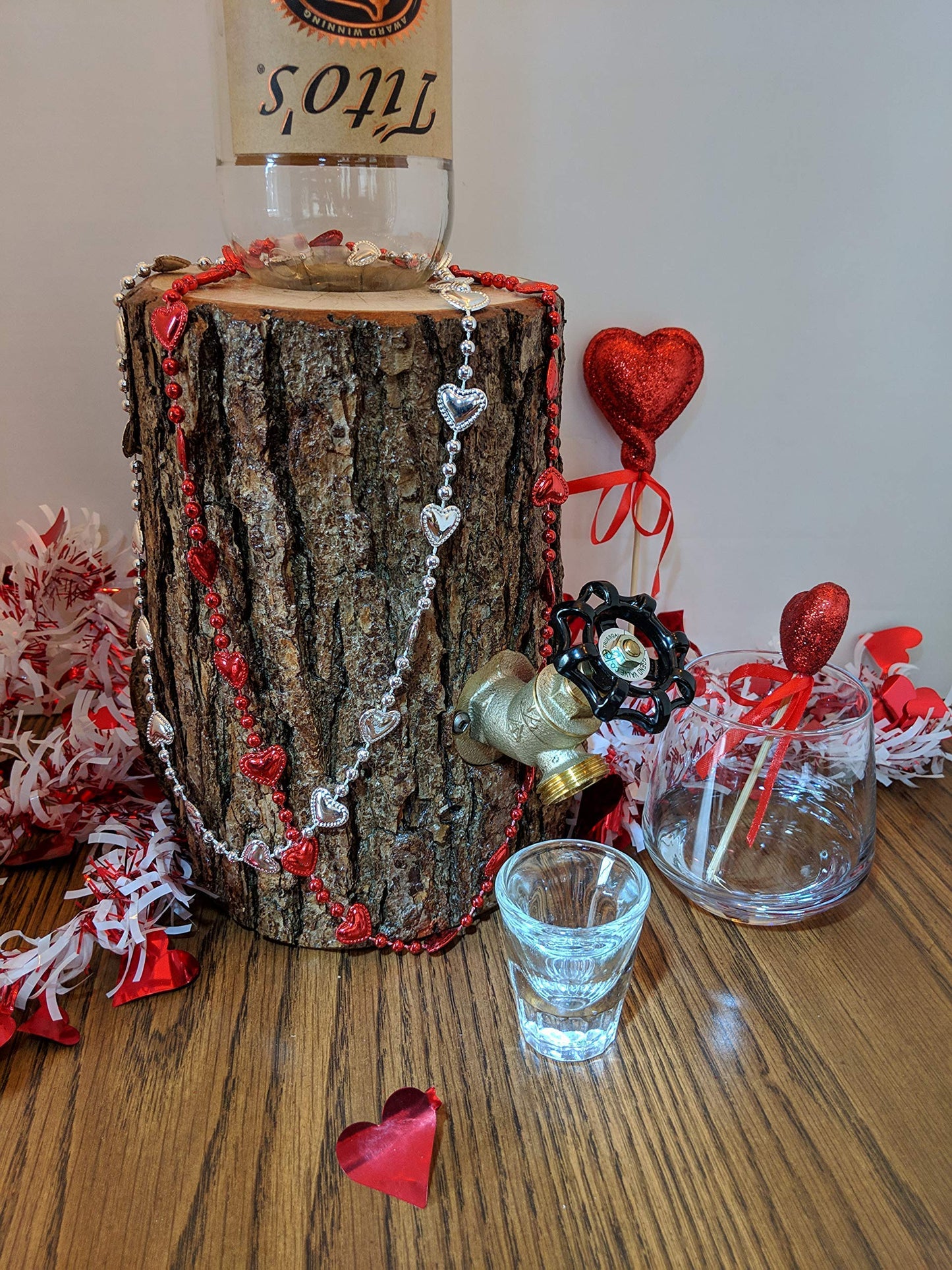 Real Wood Log Liquor Dispenser