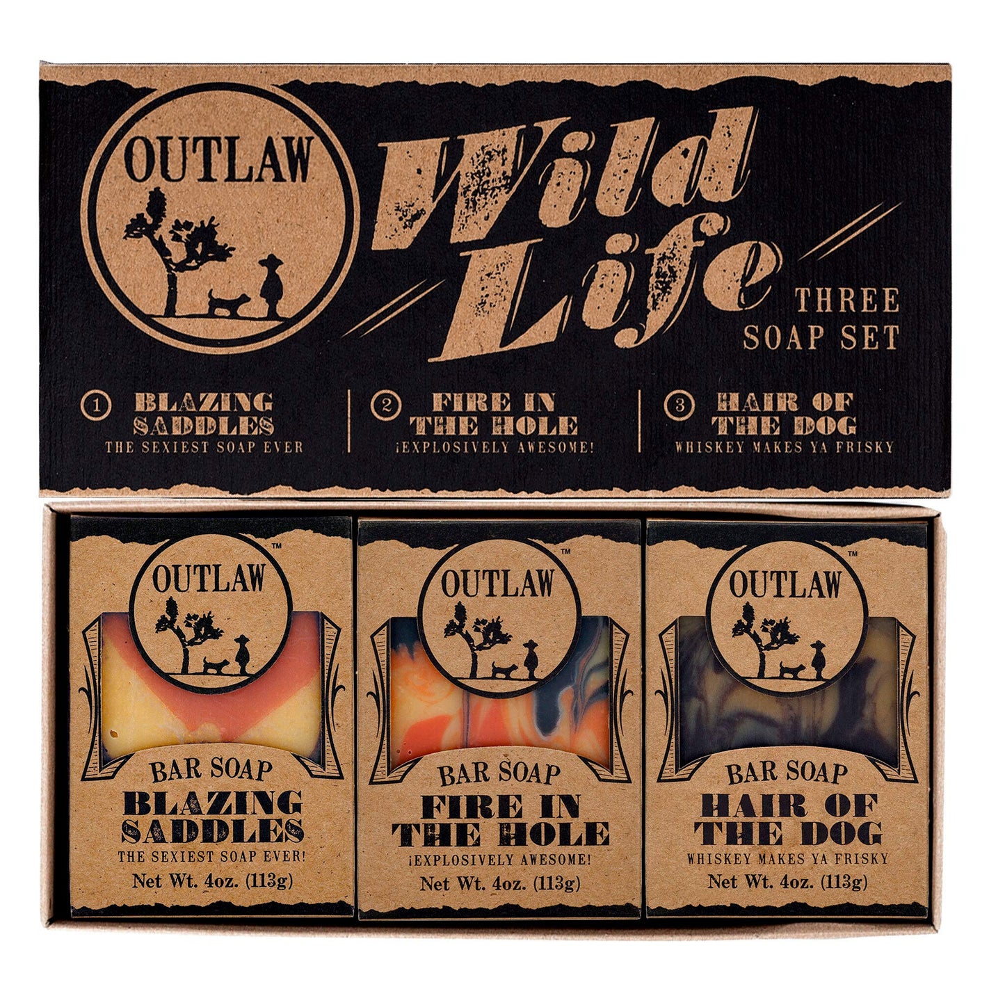 Wild Life Soap Gift Set for Men and Women - Whiskey Scent