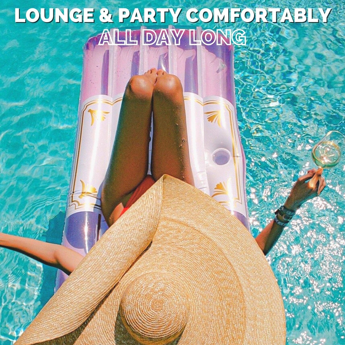 Rosé Classic Edition Inflatable Floating Lounger