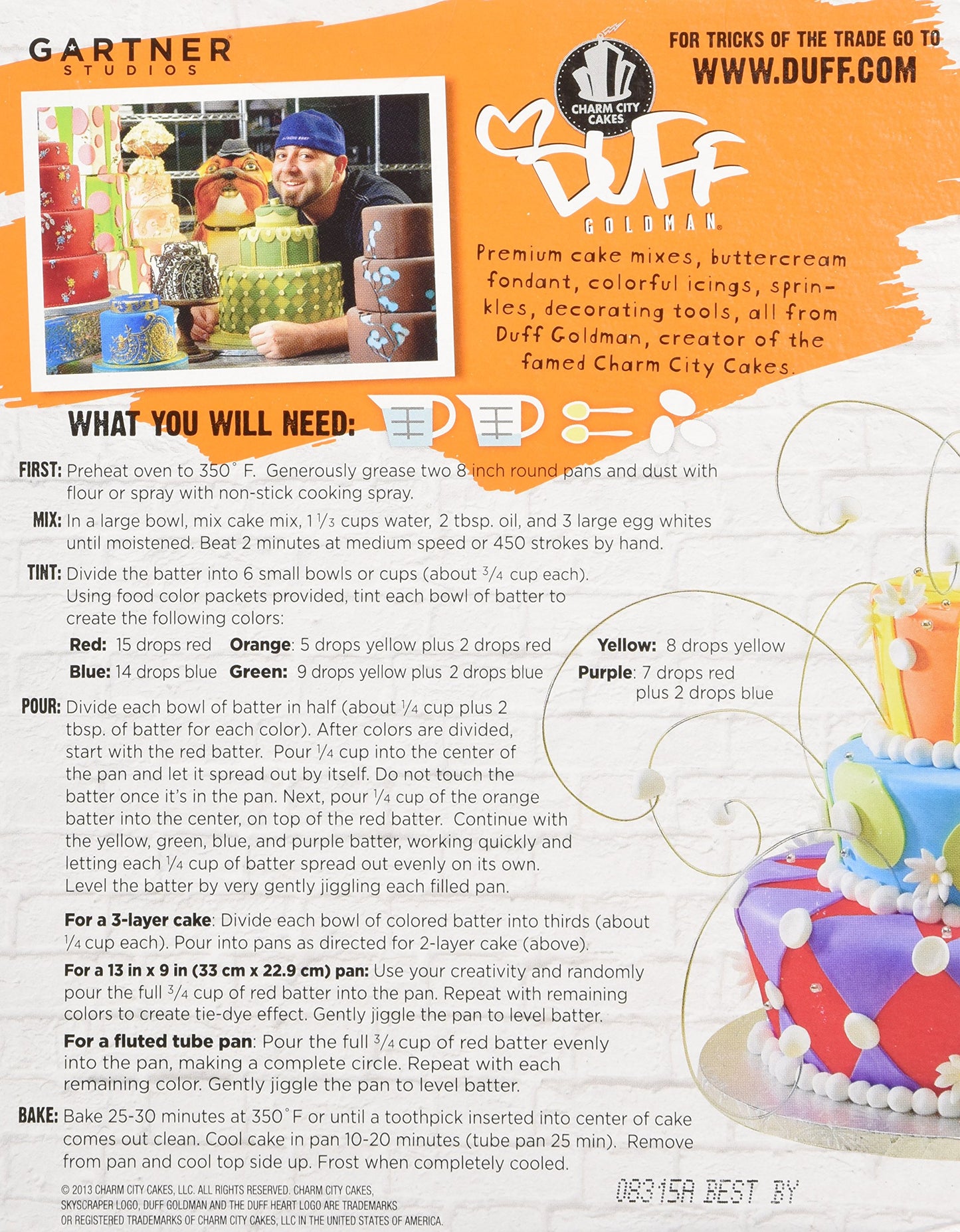 Duff Tie Dye Cake Decorating Mix