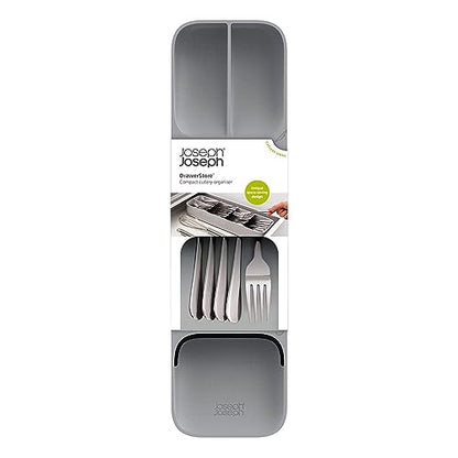 Compact Utensil Organizer for Kitchen Drawer - Grey