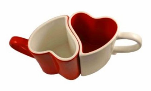 Coupled Heart Love Mugs Set - Valentine's Day Gift