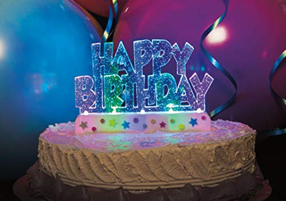 Flashing Happy Birthday Cake Decoration