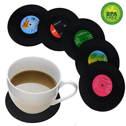 Vinyl Record Retro Music Coasters - Set of 6