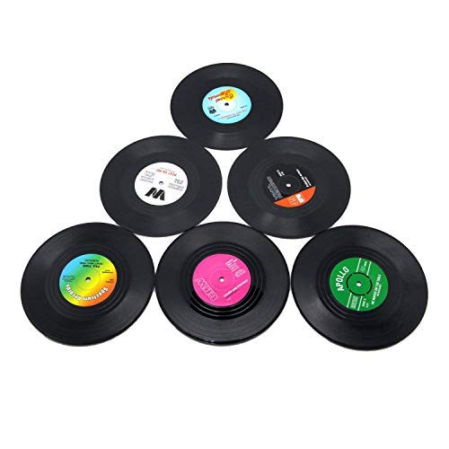 Vinyl Record Retro Music Coasters - Set of 6