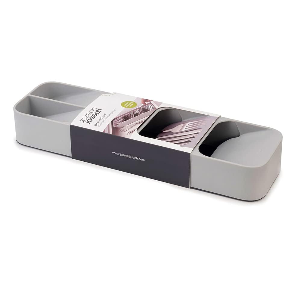 Compact Utensil Organizer for Kitchen Drawer - Grey