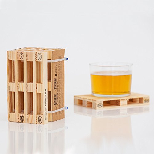 Mini Euro Pallet Wood Drink Coasters - 8 Pack