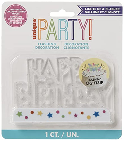 Flashing Happy Birthday Cake Decoration