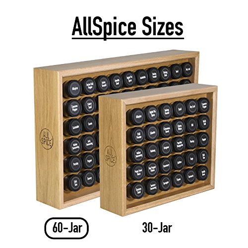 AllSpice Wooden Spice Rack with Jars