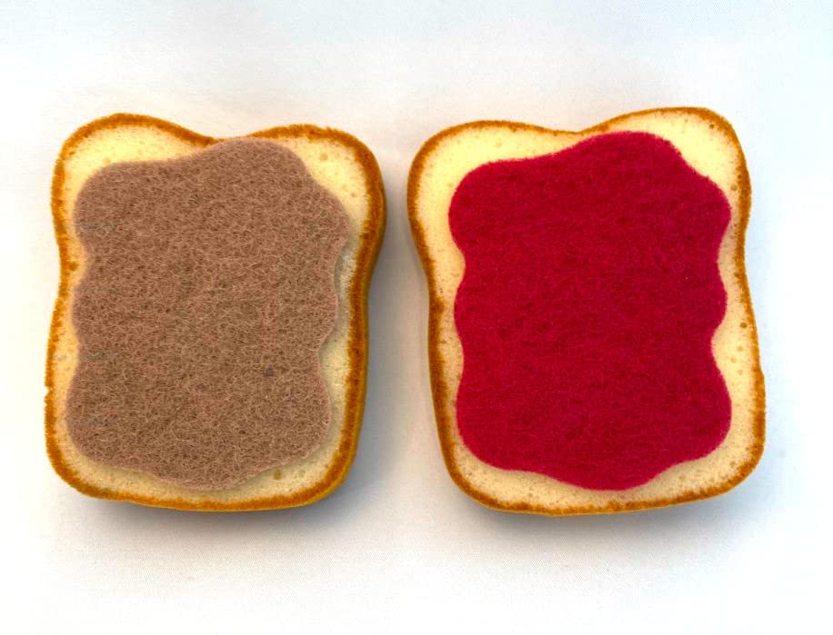 Fun PB&J Toast Dish Washing Sponges - Set of 2