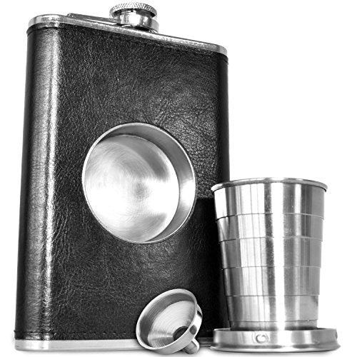 Premium Shot Flask with Collapsible Shot Glass