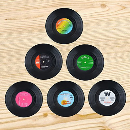 Vinyl Record Retro Music Coasters - Set of 6