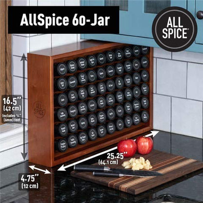 AllSpice Wooden Spice Rack with Jars