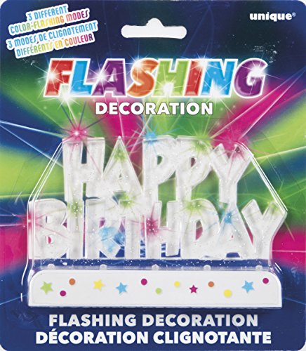 Flashing Happy Birthday Cake Decoration