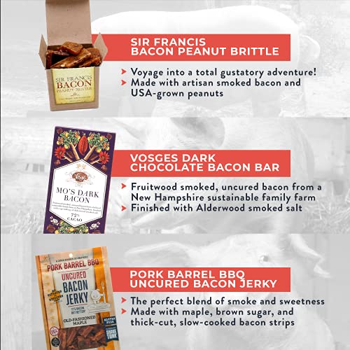 Bacon Lover Sampler Set | Includes Chocolate Covered Bacon, Peanut Brittle & More