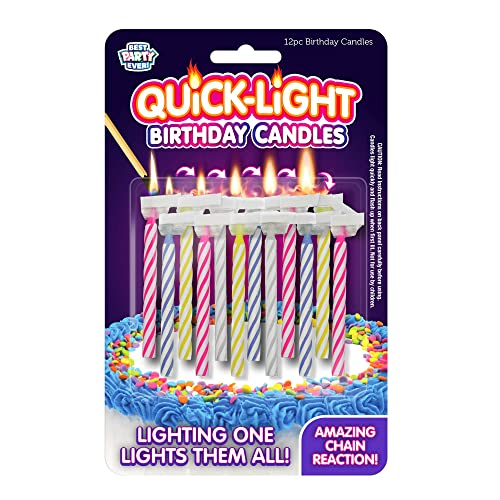 Quick Light Birthday Candles | Chain Reaction Lighting | 4-Pack