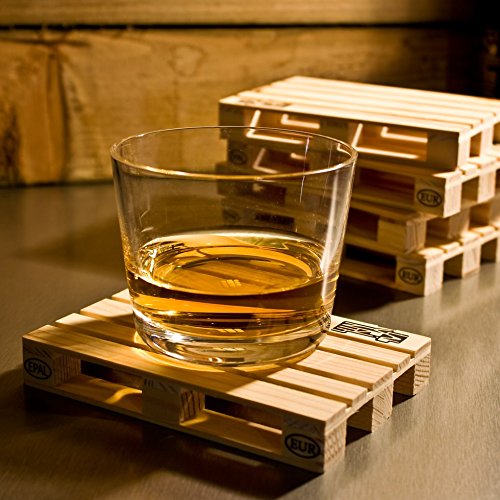 Mini Euro Pallet Wood Drink Coasters - 8 Pack