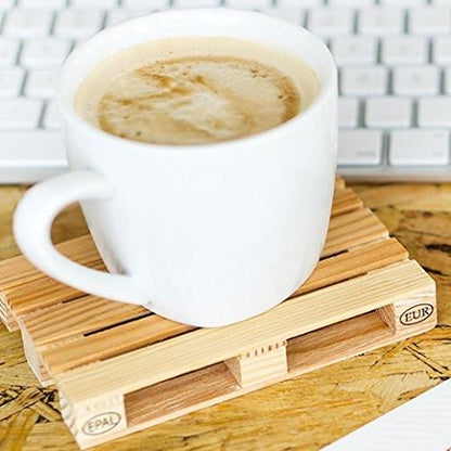 Mini Euro Pallet Wood Drink Coasters - 8 Pack