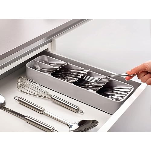 Compact Utensil Organizer for Kitchen Drawer - Grey